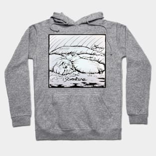 Hippos Relaxing Lineart Drawing Hoodie